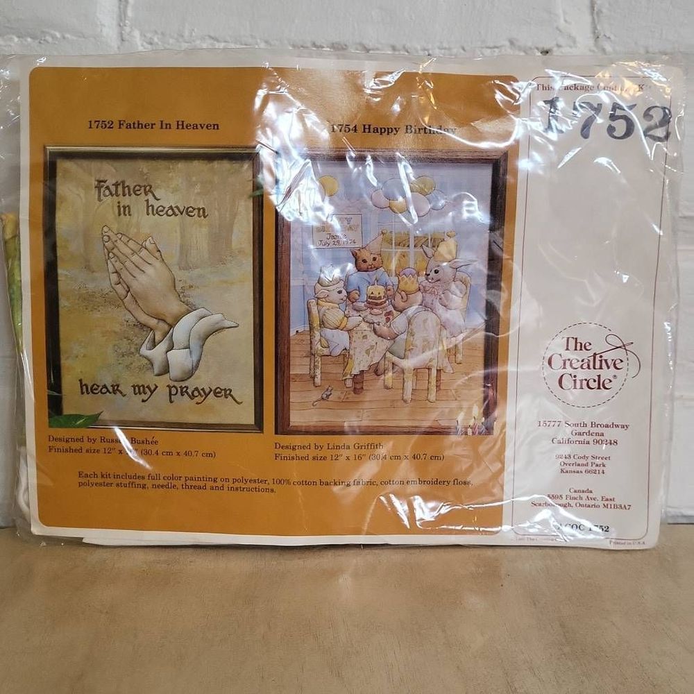 Vtg The Creative Circle embroidery kit 1752 Father in Heaven sealed